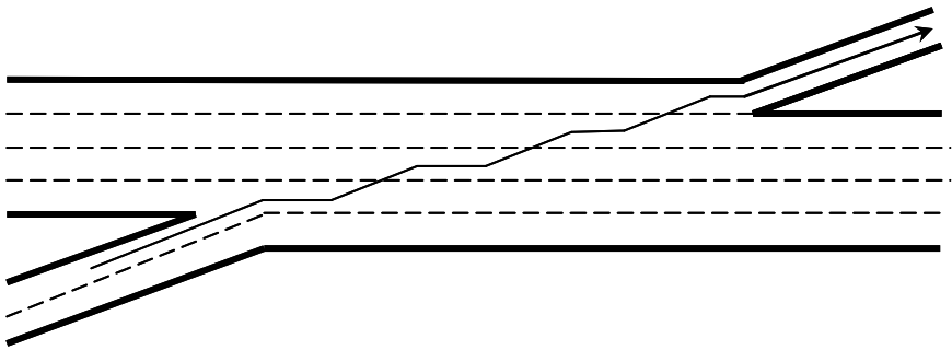 Two-Sided Weave with Three Lane Changes