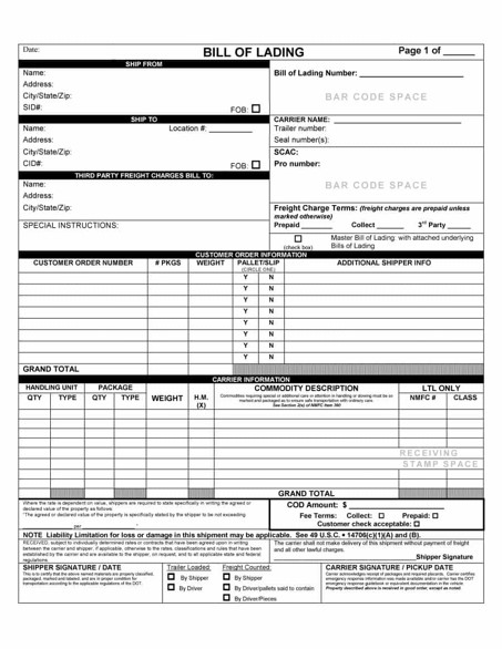 Bill of Lading