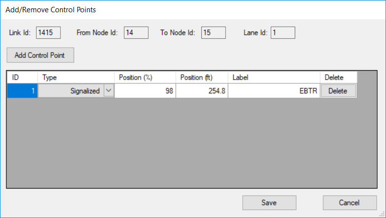 Control Points Screen