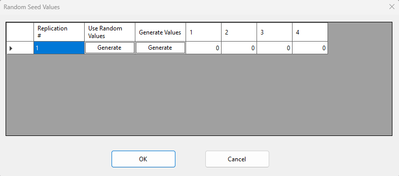 Multirun Random Number Seed Values