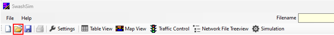 Open Project Icon on the Main Screen Toolbar