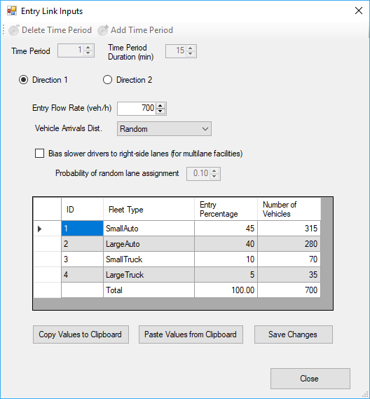 Two-Lane Highway Traffic Data Entry Screen