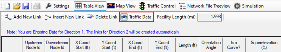 Two-Lane Highway Traffic Data Toolbar Button